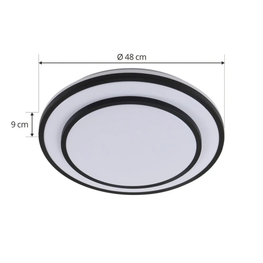 Gang|Loftlamper ^ Lindby LED-loftlampe Duala, sort, RGB, CCT, fjernbetjening