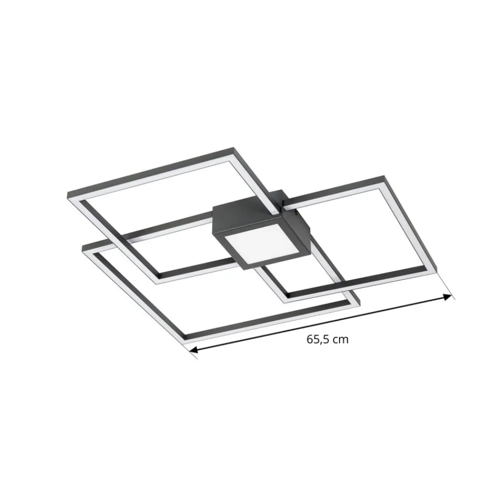Lindby Loftlamper > LED-loftlampe Duetto, 65 cm, antracit, 38 W, aluminium