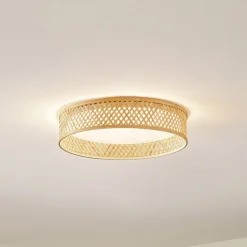 Lindby Loftlamper|Loftlamper > LED-loftlampe Eilif, bambus, Ø 40 cm