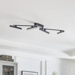 Lindby Spotlights > LED-loftlampe Eldrin, 4 lyskilder, sort, lysliste