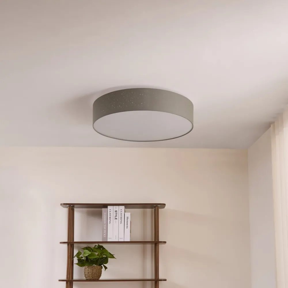 Lindby Loftlamper > LED-loftlampe Ellamina, 60 cm, lysegrå, tekstil