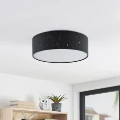 Lindby Loftlamper|Pendellamper > LED-loftlampe Ellamina, 40 cm, sort, tekstil