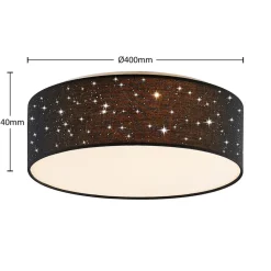 Lindby Loftlamper|Pendellamper > LED-loftlampe Ellamina, 40 cm, sort, tekstil