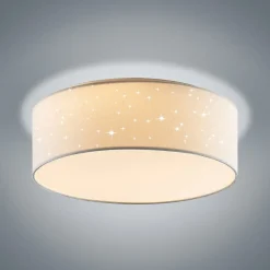 Lindby Loftlamper|Pendellamper > LED-loftlampe Ellamina, 40 cm, hvid, tekstil