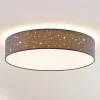 Loftlamper|Loftlamper ^ Lindby LED-loftlampe Ellamina, Ø 60 cm, antracit, tekstil
