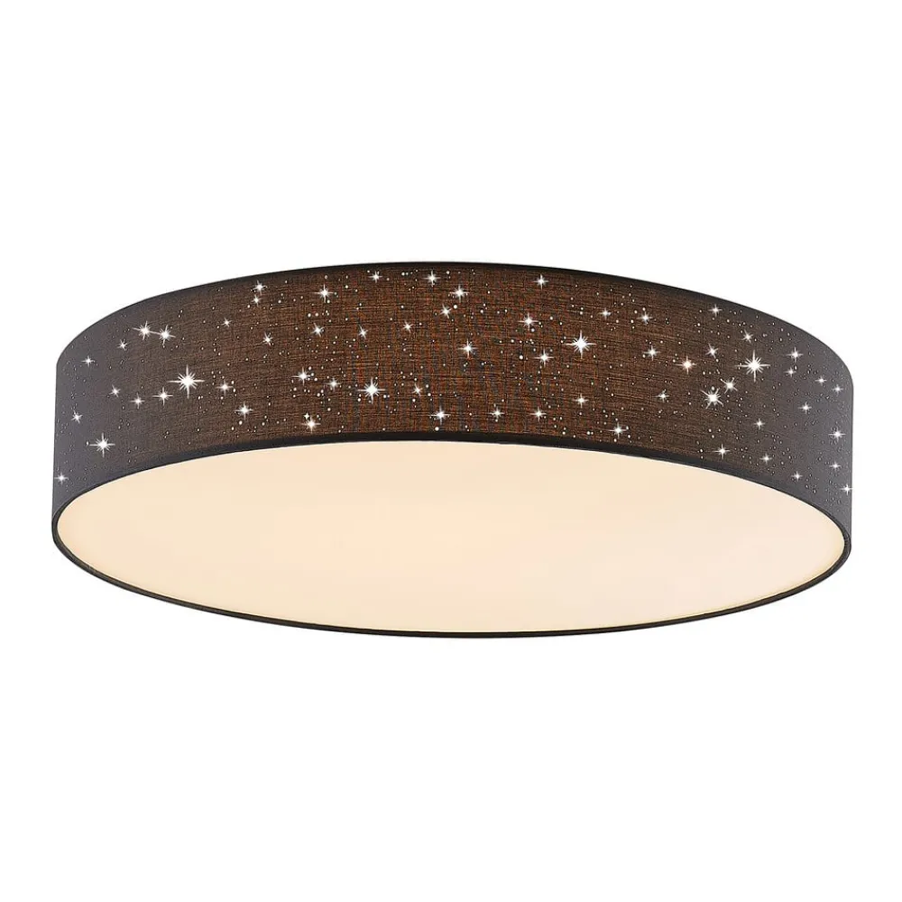 Loftlamper|Loftlamper ^ Lindby LED-loftlampe Ellamina, Ø 60 cm, antracit, tekstil