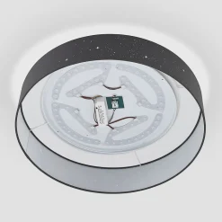 Loftlamper|Loftlamper ^ Lindby LED-loftlampe Ellamina, Ø 60 cm, antracit, tekstil