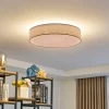 Loftlamper|Loftlamper ^ Lindby LED-loftlampe Ellamina, Ø 60 cm, hvid, tekstil