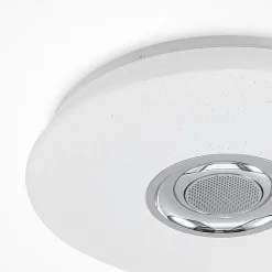 Lindby Loftlamper|Pendellamper > LED-loftlampe Elpida, højttaler, hvid, Ø 39cm