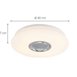 Lindby Loftlamper|Pendellamper > LED-loftlampe Elpida, højttaler, hvid, Ø 39cm