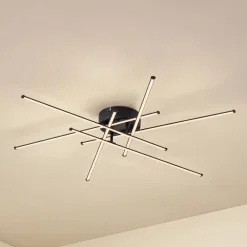 Lindby Loftlamper > LED-loftlampe Elviano, Ø 80 cm, sort, 3.000 K