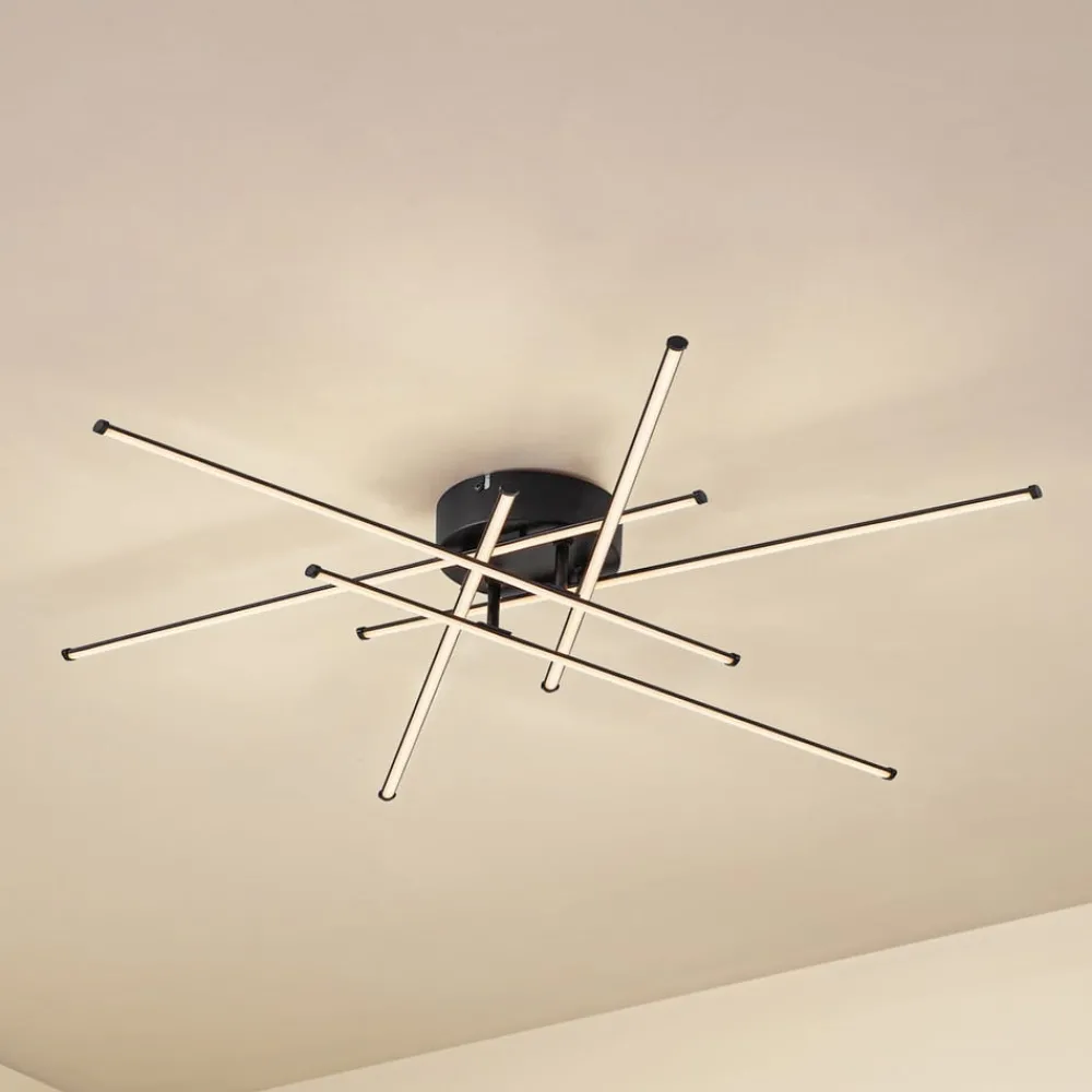Lindby Loftlamper > LED-loftlampe Elviano, Ø 80 cm, sort, 3.000 K