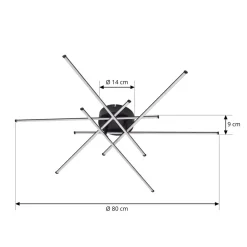 Lindby Loftlamper > LED-loftlampe Elviano, Ø 80 cm, sort, 3.000 K