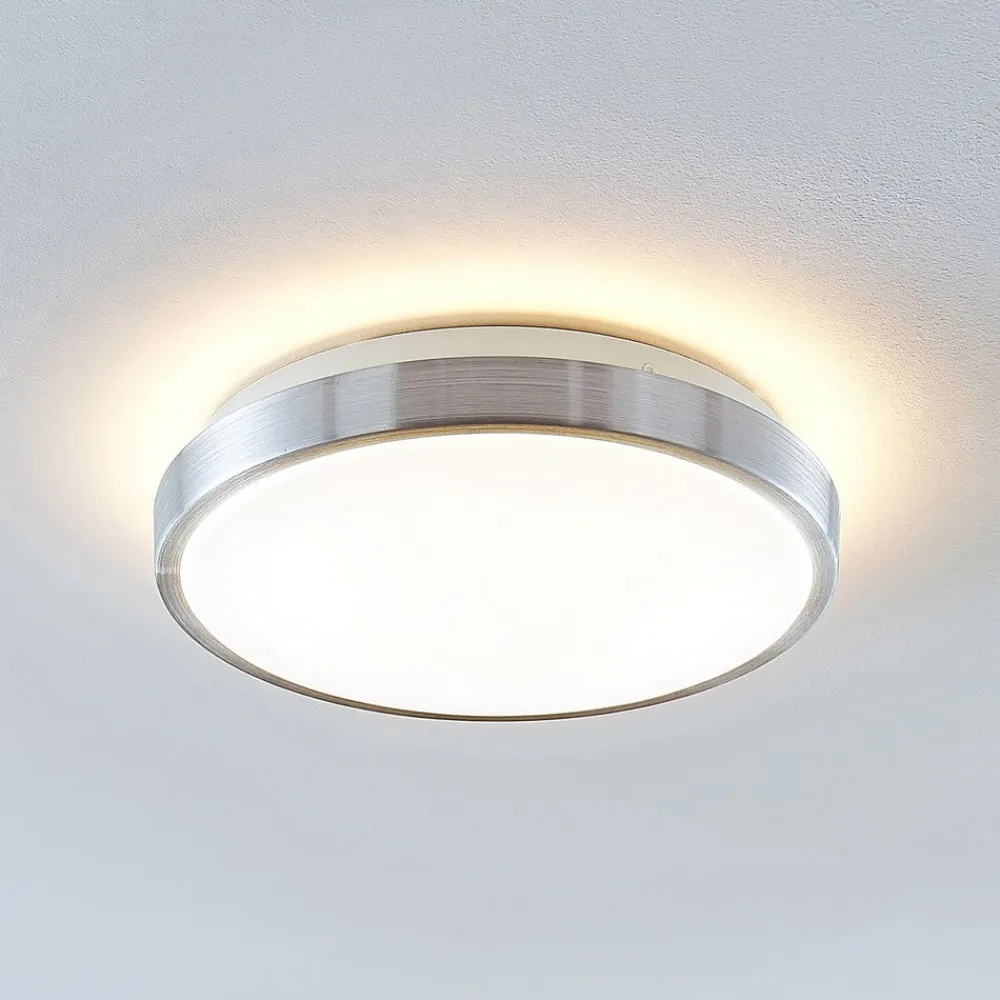Lindby Gang|Loftlamper > LED-loftlampe Emelie, Ø 27 cm, aluminiumsfarvet, metal