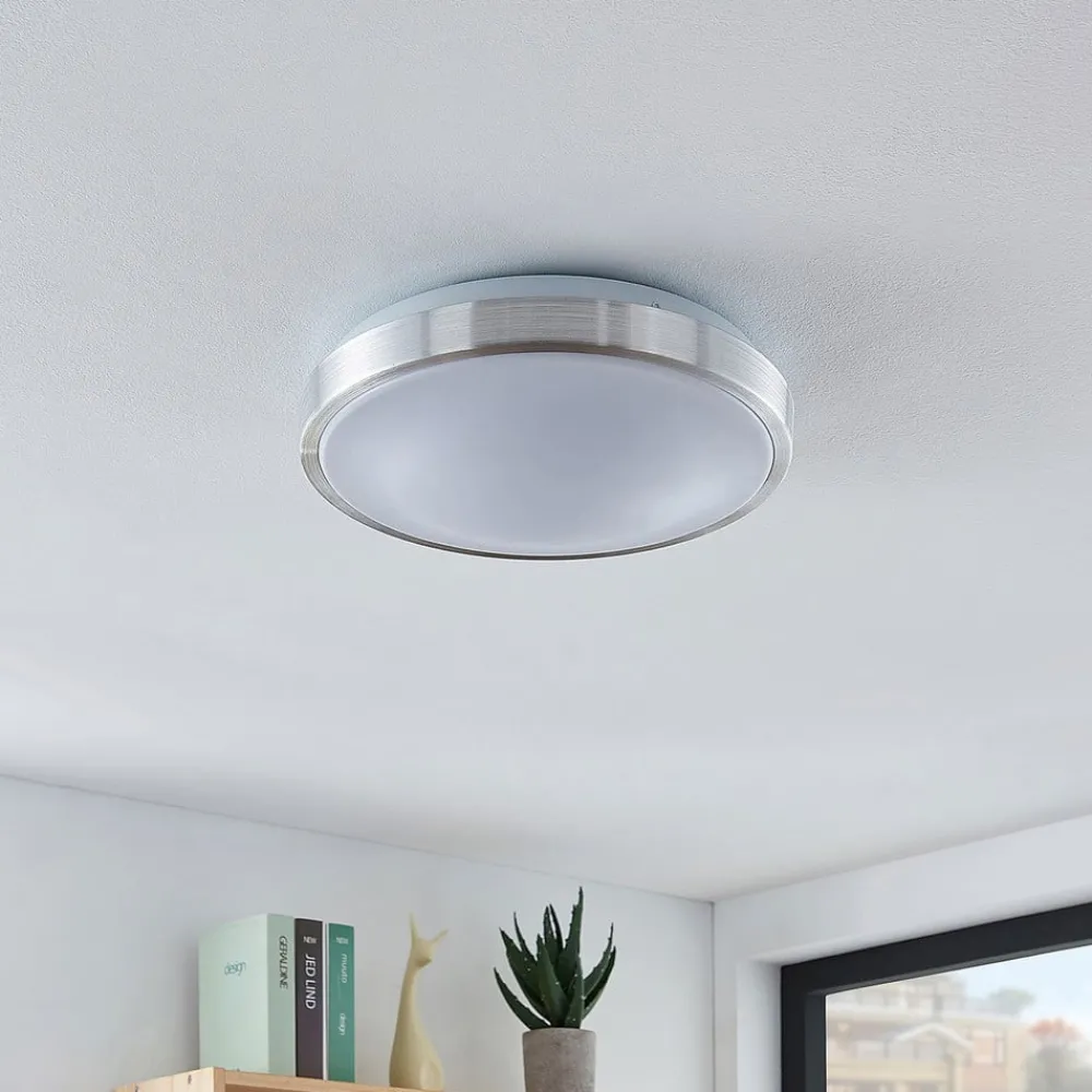 Lindby Gang|Loftlamper > LED-loftlampe Emelie, Ø 27 cm, aluminiumsfarvet, metal