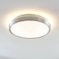 Lindby Gang|Loftlamper > LED-loftlampe Emelie, Ø 35 cm, aluminiumsfarvet, metal