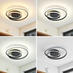 Lindby Loftlamper|Loftlamper > LED-loftlampe Emisua, sort, CCT, dæmpbar