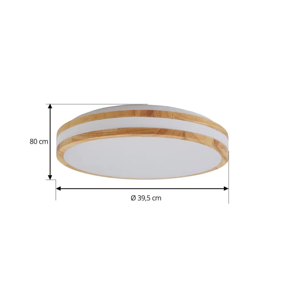 Loftlamper|Pendellamper ^ Lindby LED-loftlampe Emiva, Ø 39,5 cm, CCT, træ
