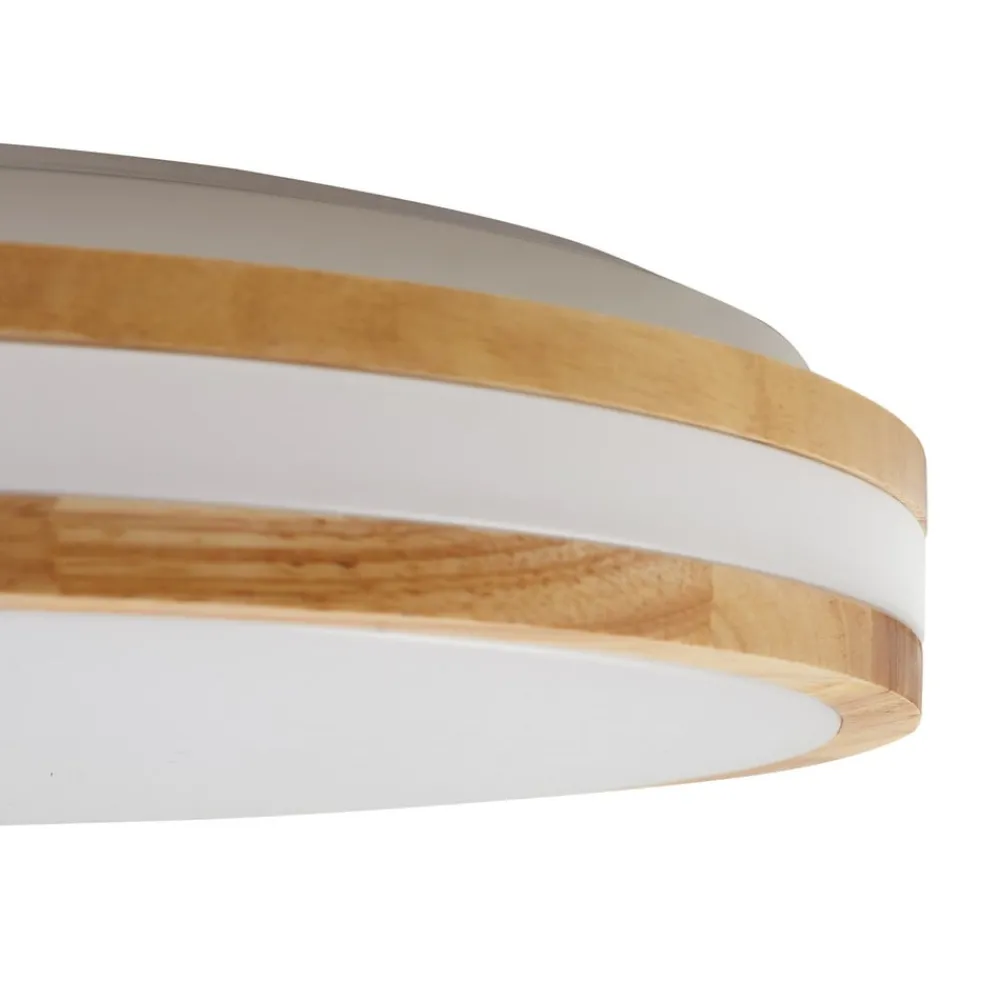 Loftlamper|Pendellamper ^ Lindby LED-loftlampe Emiva, Ø 39,5 cm, CCT, træ