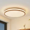 Lindby Gang|Loftlamper > LED-loftlampe Emiva, 50 cm, CCT, fjernbetjening, træ