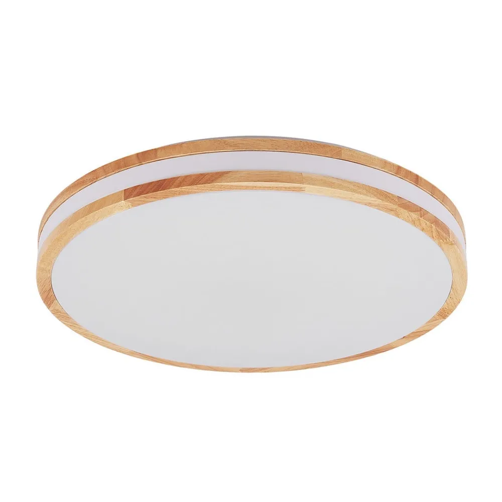Lindby Gang|Loftlamper > LED-loftlampe Emiva, 50 cm, CCT, fjernbetjening, træ