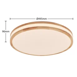 Lindby Gang|Loftlamper > LED-loftlampe Emiva, 50 cm, CCT, fjernbetjening, træ