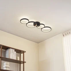 Lindby Loftlamper|Pendellamper > LED-loftlampe Evengeline, sort, aluminium, 88 cm