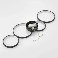 Lindby Loftlamper|Pendellamper > LED-loftlampe Evengeline, sort, aluminium, 88 cm