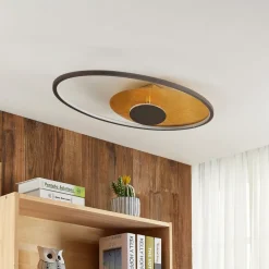 Loftlamper|Loftlamper ^ Lindby LED-loftlampe Feival, 73 cm, rust/guld, dæmpbar