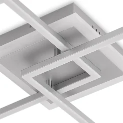 Arbejdsrum/Kontor|Loftlamper ^ Lindby LED-loftlampe Fjardo, kantet, sølv, CCT, fjernbetjening