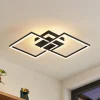 Lindby Arbejdsrum/Kontor|Loftlamper > LED-loftlampe Fjardo, kantet, sort, CCT, fjernbetjening