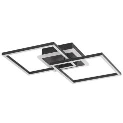 Lindby Arbejdsrum/Kontor|Loftlamper > LED-loftlampe Fjardo, kantet, sort, CCT, fjernbetjening