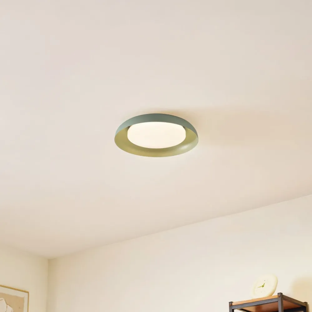 Lindby Gang|Loftlamper > LED-loftlampe Florie, grøn, metal, Ø 40 cm