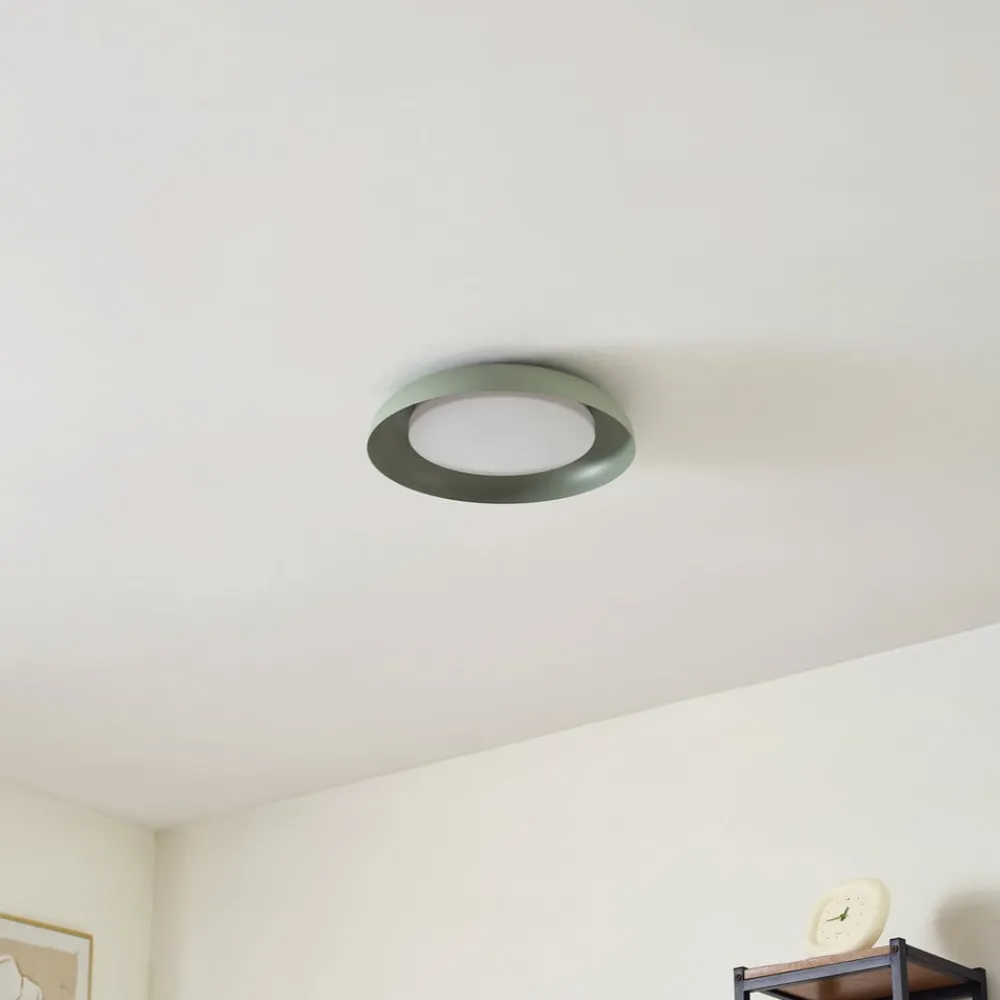Lindby Gang|Loftlamper > LED-loftlampe Florie, grøn, metal, Ø 40 cm
