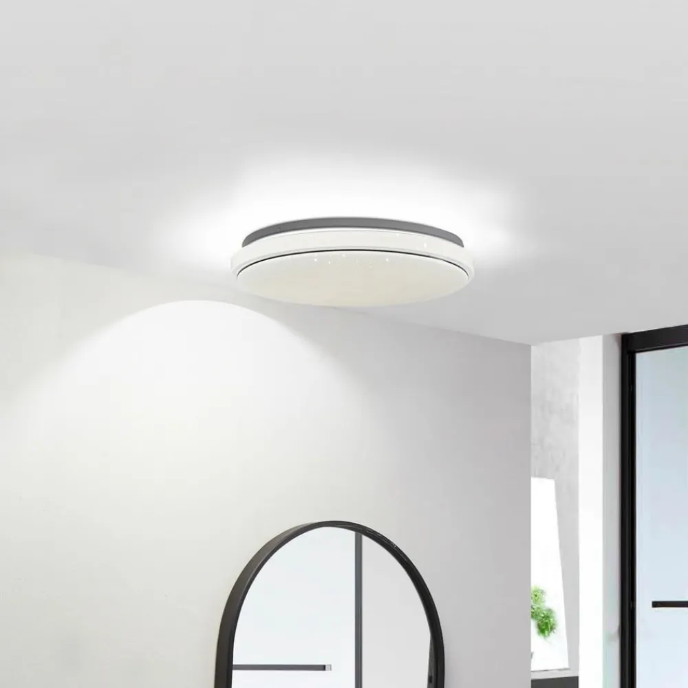 Lindby Gang|Loftlamper > LED-loftlampe Glamo, Ø 39 cm, krom, hvid, IP44