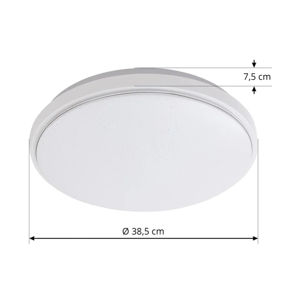 Lindby Gang|Loftlamper > LED-loftlampe Glamo, Ø 39 cm, krom, hvid, IP44
