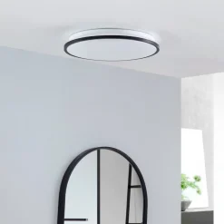 Lindby Loftlamper|Loftlamper > LED-loftlampe Glane, Ø 38 cm, sort/hvid, IP44