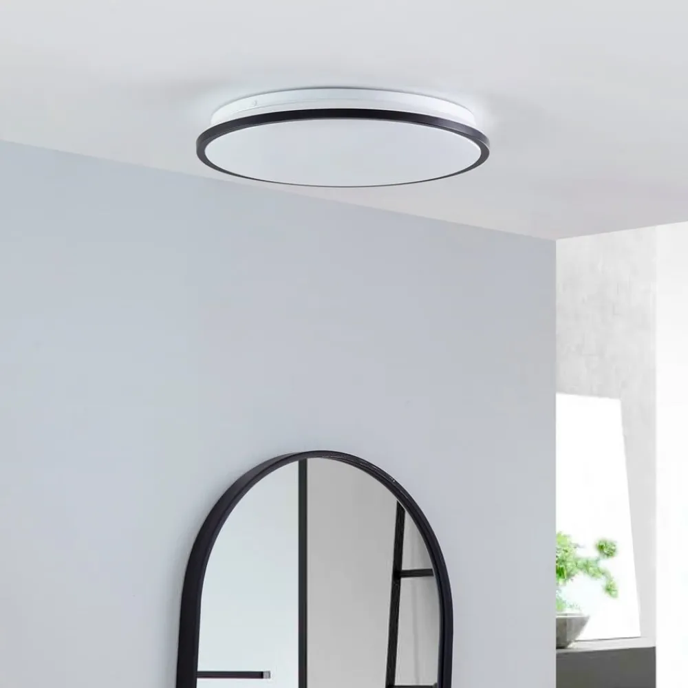 Lindby Loftlamper|Loftlamper > LED-loftlampe Glane, Ø 38 cm, sort/hvid, IP44