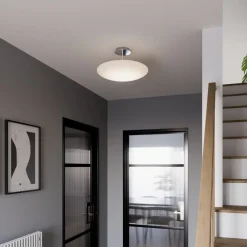 Pendellamper|Loftlamper ^ Lindby LED-loftlampe Gunda, hvid, glas, Ø 48 cm, dæmpbar