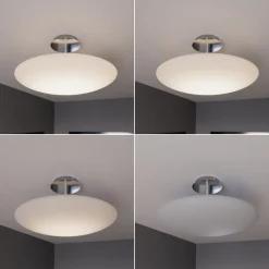 Pendellamper|Loftlamper ^ Lindby LED-loftlampe Gunda, hvid, glas, Ø 48 cm, dæmpbar