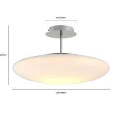 Pendellamper|Loftlamper ^ Lindby LED-loftlampe Gunda, hvid, glas, Ø 48 cm, dæmpbar