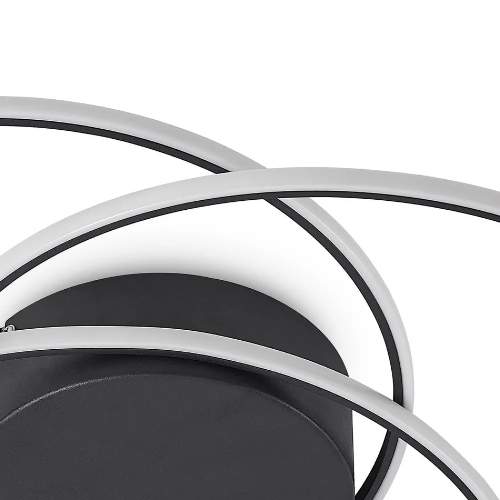 Lindby Loftlamper|Loftlamper > LED-loftlampe, Hamza, Ø 49 cm, sort, aluminium