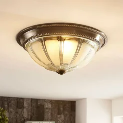 Gang|Loftlamper ^ Lindby LED-loftlampe Henja, antik messing, Ø 32 cm, dæmpbar