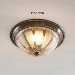 Gang|Loftlamper ^ Lindby LED-loftlampe Henja, antik messing, Ø 32 cm, dæmpbar