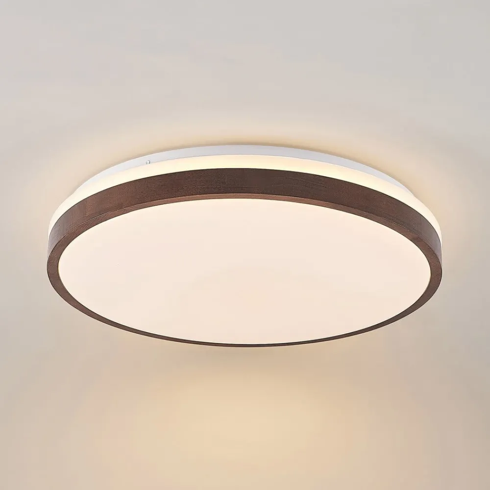 Lindby Gang|Loftlamper > LED-loftlampe Hudsona, Ø 49 cm, træ, brun