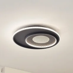 Loftlamper|Loftlamper ^ Lindby LED-loftlampe Inessa, Ø 51 cm, sort, CCT, dæmpbar