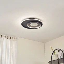 Loftlamper|Loftlamper ^ Lindby LED-loftlampe Inessa, Ø 51 cm, sort, CCT, dæmpbar