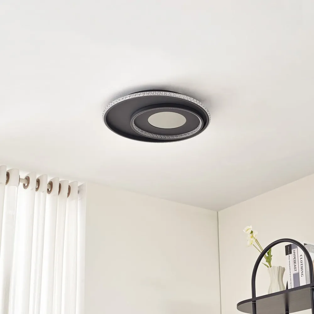 Loftlamper|Loftlamper ^ Lindby LED-loftlampe Inessa, Ø 51 cm, sort, CCT, dæmpbar