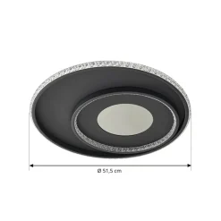 Loftlamper|Loftlamper ^ Lindby LED-loftlampe Inessa, Ø 51 cm, sort, CCT, dæmpbar