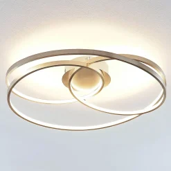 Gang|Loftlamper ^ Lindby LED-loftlampe Joline, Ø 60 cm, nikkelfarvet, metal